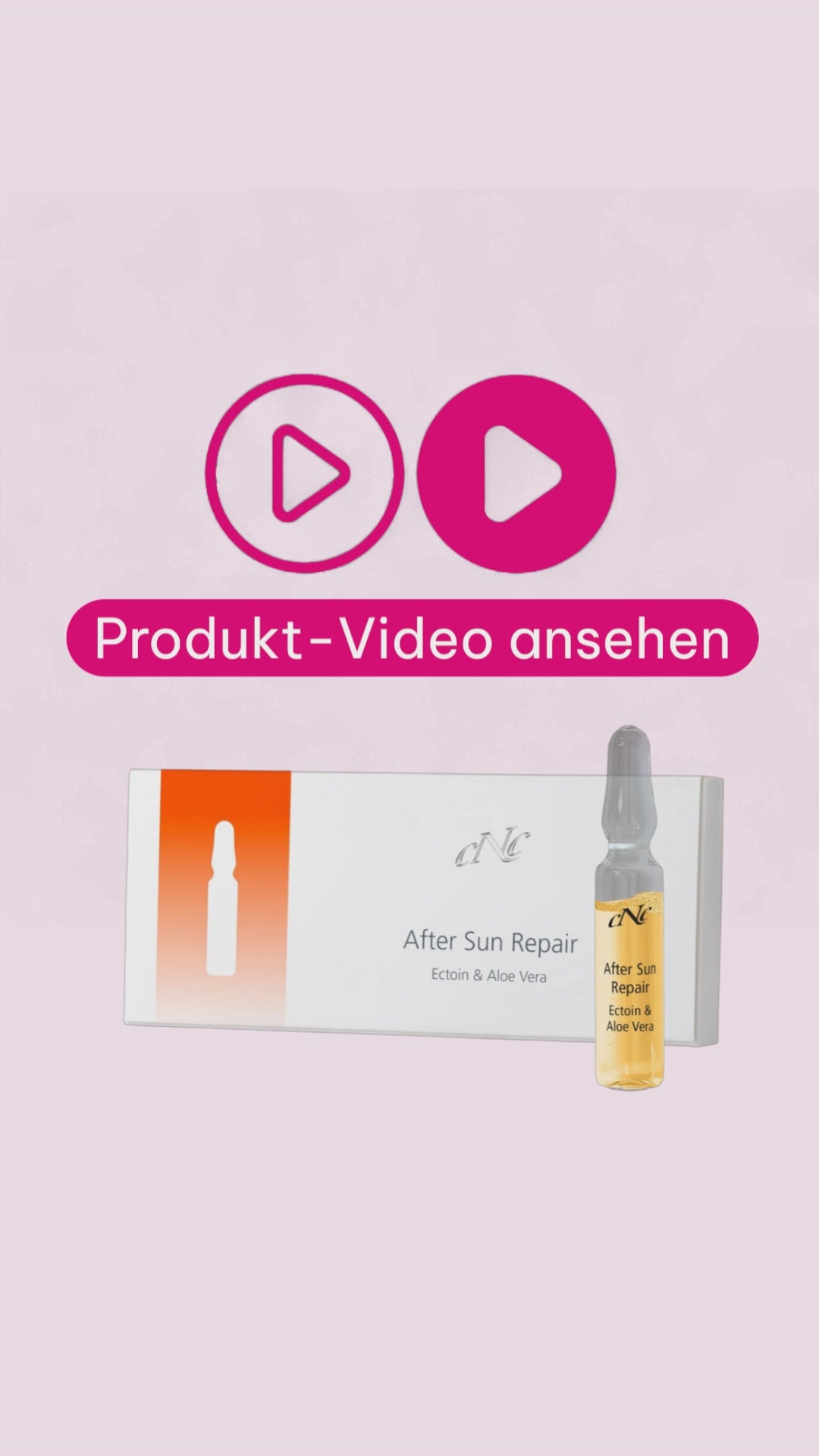 Marco von der Beautymanufactur erklärt die CNC After Sun Repair Ampullen zur Beruhigung und Feuchtigkeitspflege nach dem Sonnenbad.