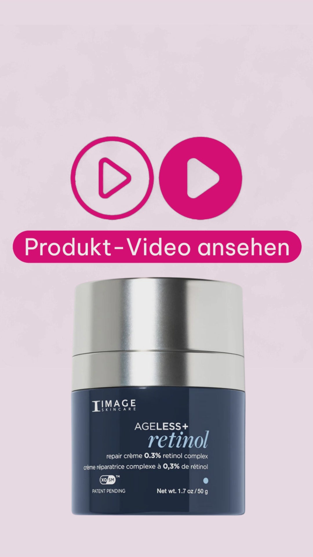 IMAGE Ageless+ Retinol Repair Crème mit 0,3 % Retinolkomplex in eleganter Verpackung – pflegende Anti-Aging-Gesichtscreme zur Unterstützung einer glatteren, ebenmäßigeren und strahlender wirkenden Haut.
