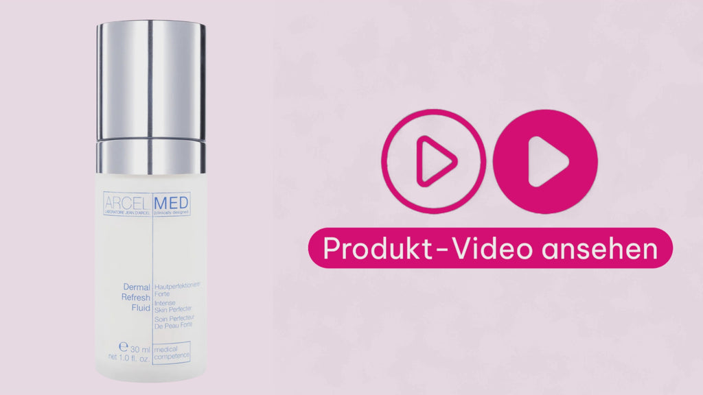 Erklärvideo zum Jean D’Arcel ARCELMED Dermal Refresh Fluid mit wissenschaftlicher Hautanimation, das zeigt, wie ein Fruchtsäure- und Enzympeeling die Hautoberfläche verfeinern und die Aufnahme nachfolgender Pflege unterstützen kann.
