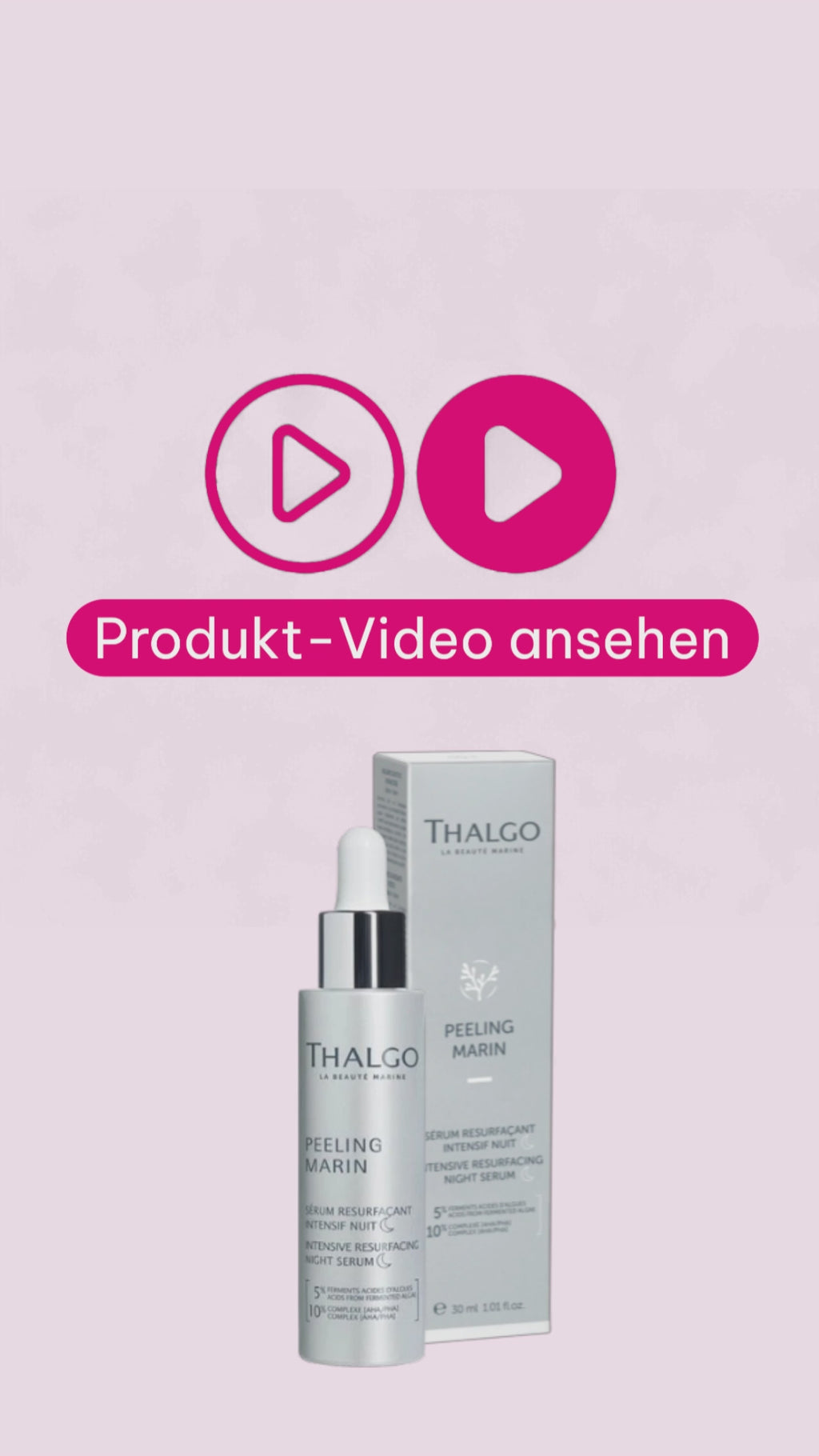 Marco von der Beautymanufactur erklärt das THALGO Peeling Marin Erneuernde Intensiv-Serum für die Nacht und stellt das Pflegekonzept mit Algen-Säuren, AHA/PHA-Komplex und Mésolift Marin vor.