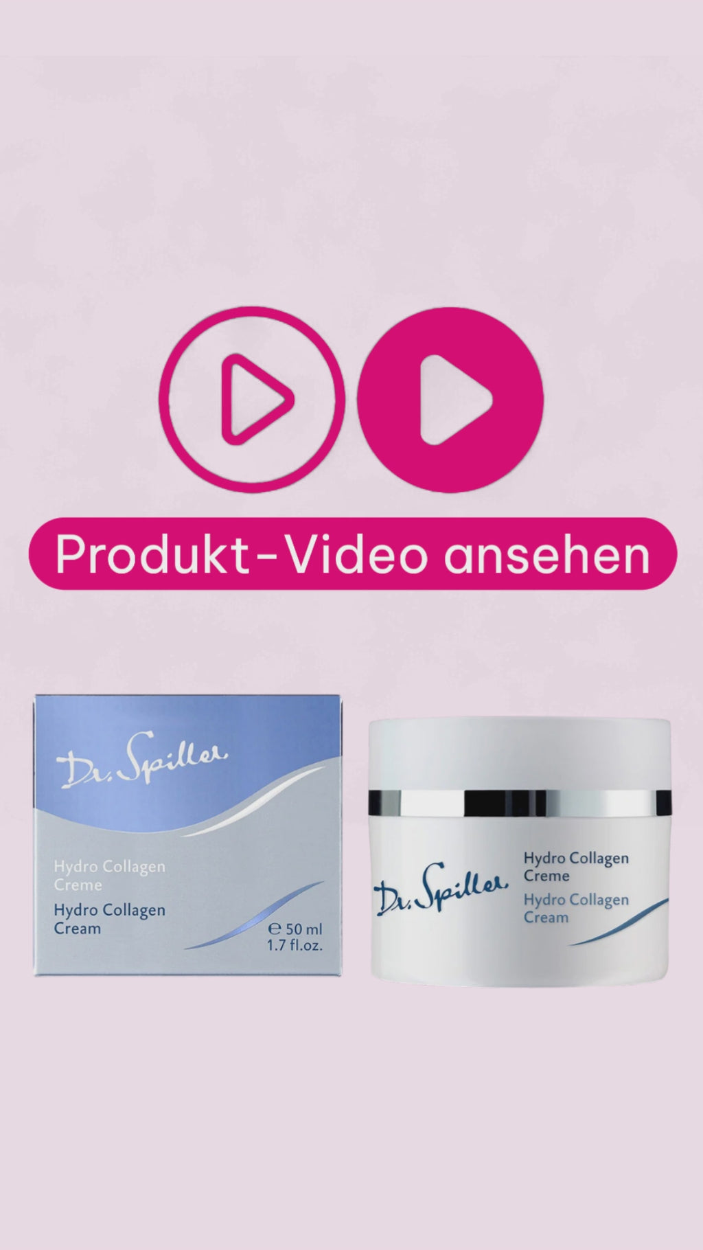 Dr. Spiller Hydro Collagen Creme – Feuchtigkeitspflege mit marinem Kollagen, Traubenkernöl und Urea – bei Spannkraftverlust und Trockenheit