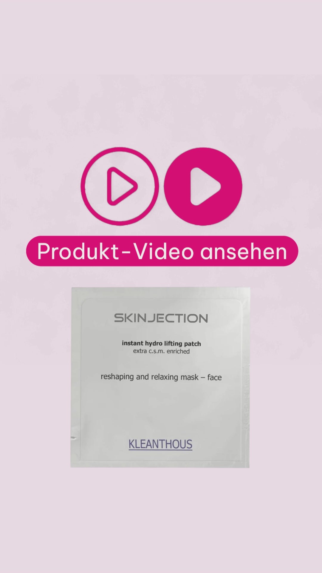 Marco von der Beautymanufactur erklärt das KLEANTHOUS Skinjection instant hydro lifting patch face mit Argireline®, Hyaluronsäure, Urea und Cell Supporting Molecules für glattere und intensiv durchfeuchtete Haut.