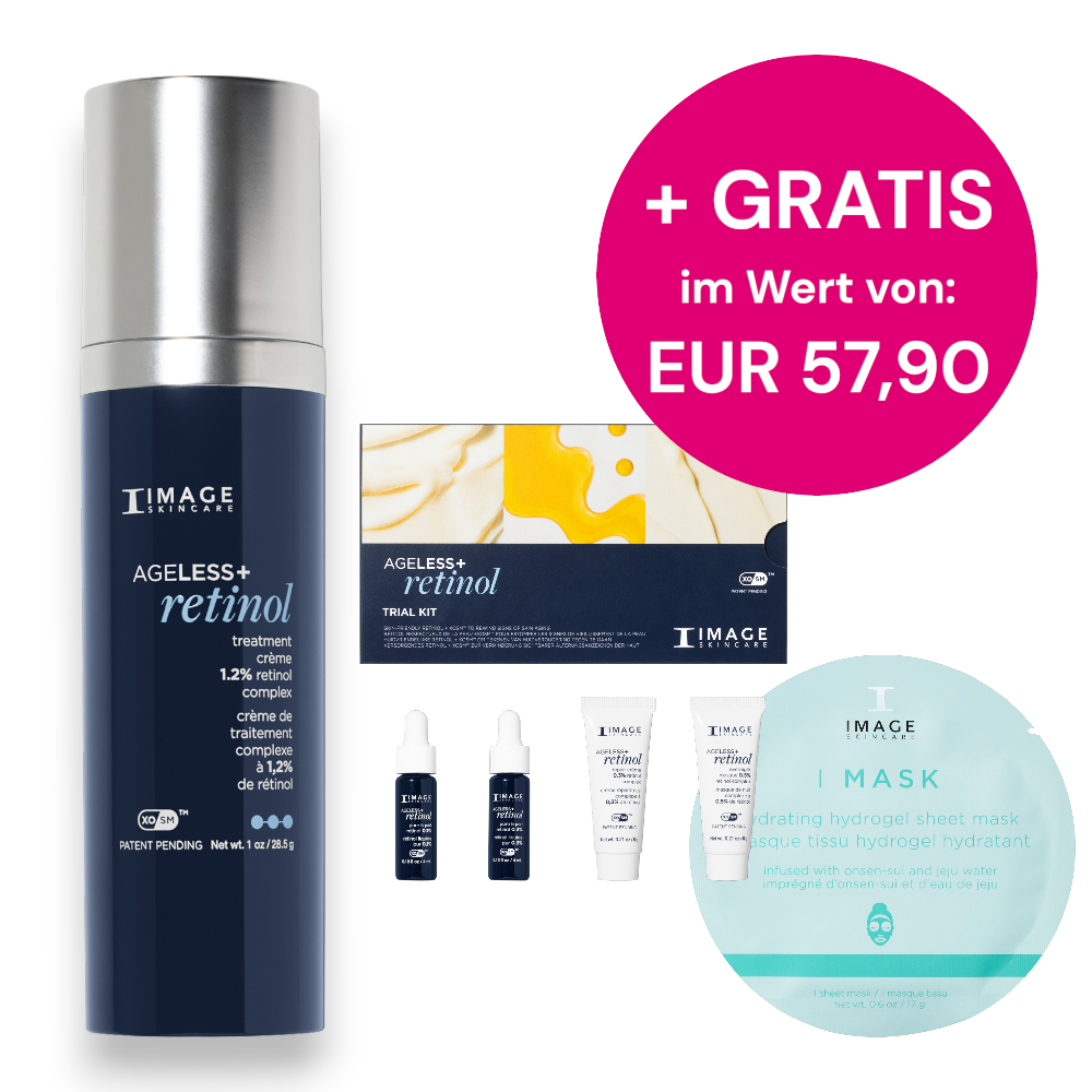 AGELESS+ Retinol Treatment Crème 1.2 % 28,5gr + Retinol Trial Kit + 1 I MASK gratis (Wert: 57,90 €)